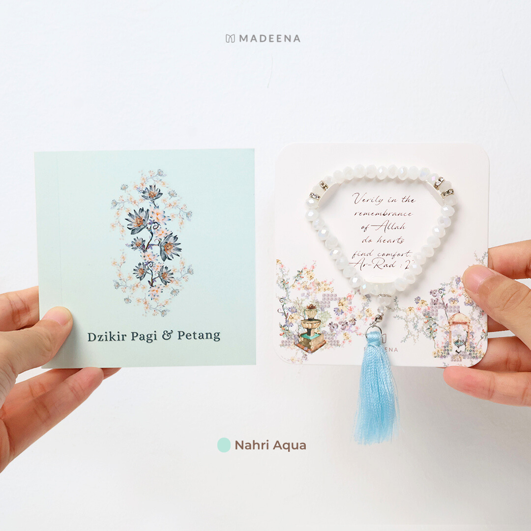 Souvenir Buku Dzikir Pagi Petang & Tasbih Aesthetic Swarovski