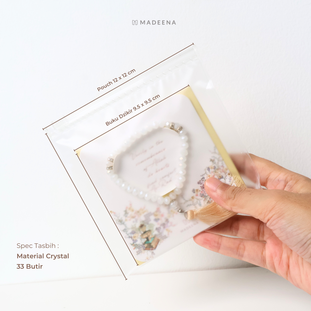 Souvenir Buku Dzikir Pagi Petang & Tasbih Aesthetic Swarovski