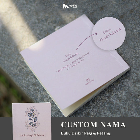 Custom Nama Buku Dzikir Pagi & Petang by Madina Quran